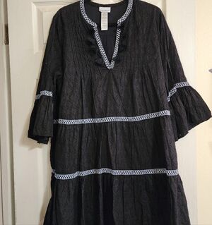 Tommy Bahama Black Dress with Light Blue Accents